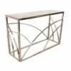 Stella Chrome Console Table with Stomach Ash Grey Sintered Top