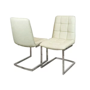 Tara Faux Single Leather Dining Chair with plain Back & Stitch Detail