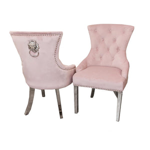 Megan Single Dining Chair Plain Back/Lion Knocker