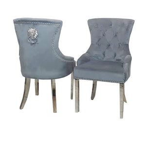 Megan Single Dining Chair Plain Back/Lion Knocker