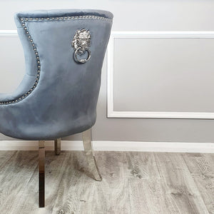 Megan Single Dining Chair Plain Back/Lion Knocker