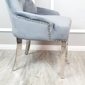 Megan Single Dining Chair Plain Back/Lion Knocker