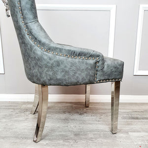 Megan Single Dining Chair Plain Back/Lion Knocker
