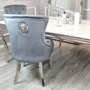 Megan Single Dining Chair Plain Back/Lion Knocker