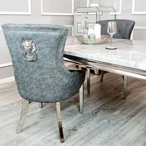 Megan Single Dining Chair Plain Back/Lion Knocker