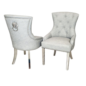 Megan Single Dining Chair Plain Back/Lion Knocker
