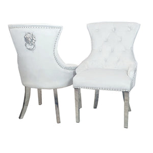 Megan Single Dining Chair Plain Back/Lion Knocker