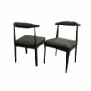 Elsa Wooden Single Wishbone Chair with Matt Black Seat
