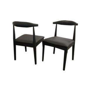 Elsa Wooden Single Wishbone Chair with Matt Black Seat