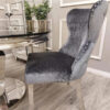 Chelsea Single Dining Chair with Lion Knocker Buttoned Back