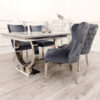 Chelsea Single Dining Chair with Lion Knocker Buttoned Back