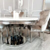 Chelsea Single Dining Chair with Lion Knocker Buttoned Back