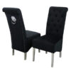 Emma Single Dining Chair with Lion Knocker Buttoned Back