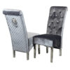Emma Single Dining Chair with Lion Knocker Buttoned Back