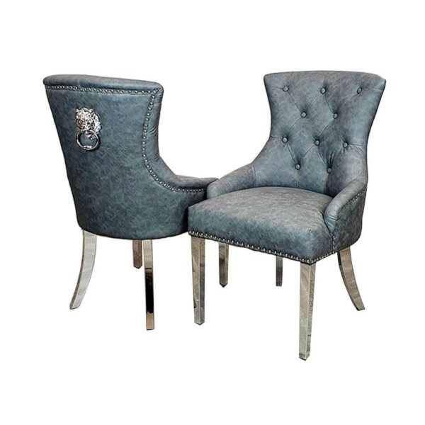 Megan Single Dining Chair Plain Back/Lion Knocker