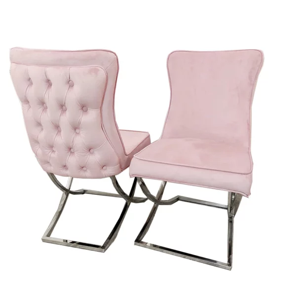 Sandhurst XLeg Single Chrome Chairs in Pink